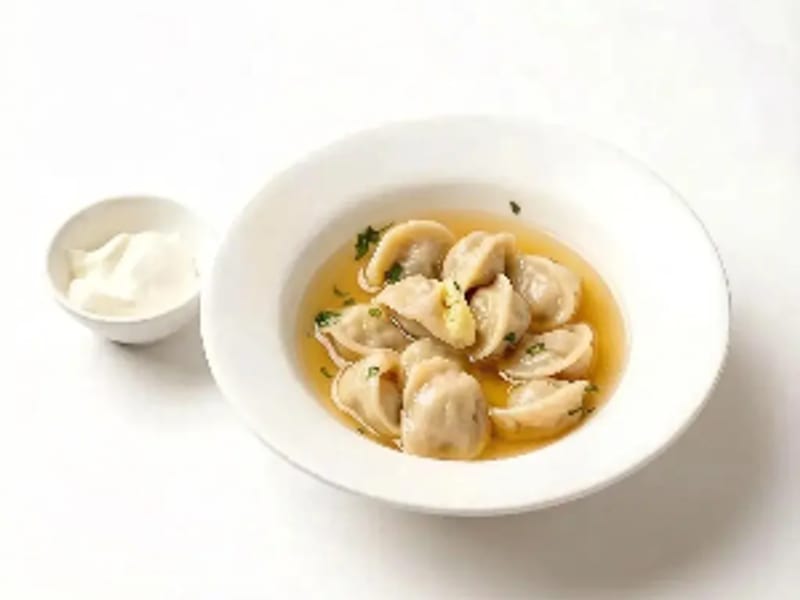 Суп с пельмешками с бульоном
