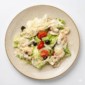 салат с морепродуктами в сливочном соусе